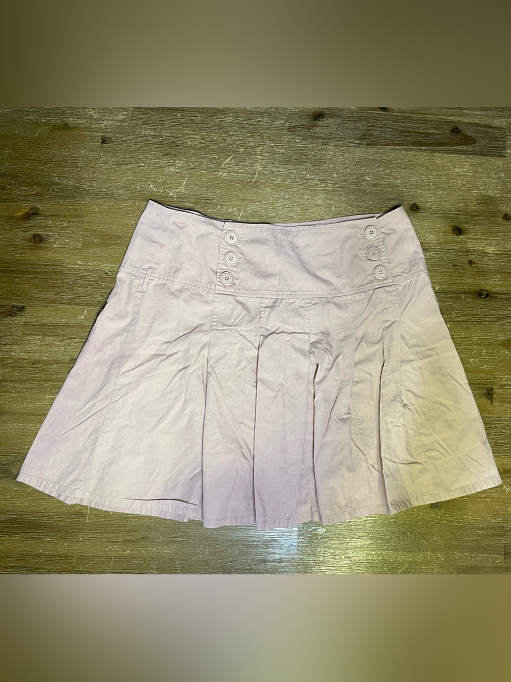 Fall Purple Pleated Circle Skater Skirt with Button Waistband
